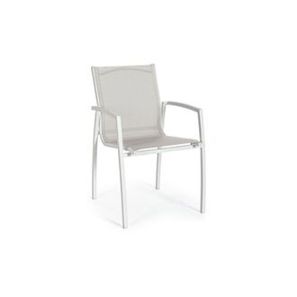 BIZZOTTO Silla Hilla White Cloud De Aluminio Con Reposabrazos