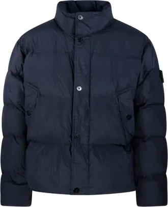 Stone Island Navy Blue Quilted Jacket
