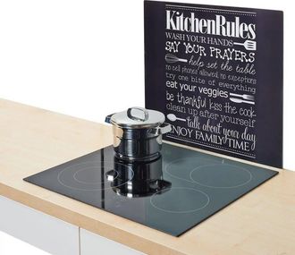 ZELLER Placa Vintage De Vidrio Templado Negro 56x50 Cm