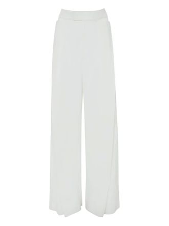 Victoria Beckham pleated trousers - women - Polyester/Silk - 8 - Neutrals