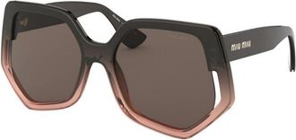 Miu Miu MU07VSA Asian Fit 02D06B Womens Sunglasses Brown Size 55
