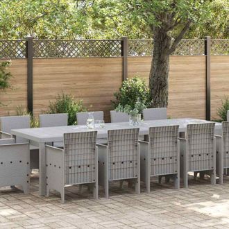 vidaXL Conjunto De Comedor De Jard&iacute;n 13 Pcs Gris Claro Polirat&aacute;n Vidaxl