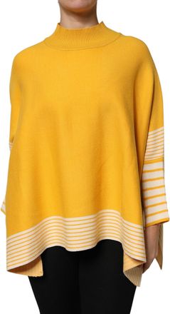 Signs Milano Yellow Stripe Long Sleeve Overcoat Pullover Womens Sweater (Pre-Owned)