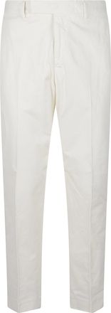 Pantaloni Torino White Rebel Straight Leg Stretch Cotton Formal Pants