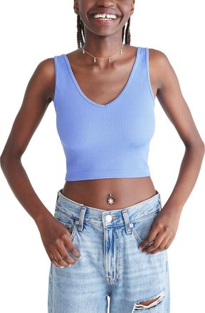 A&eacute;ropostale Womens Seamless Wear 3-Way Tank, Baja Blue, XS