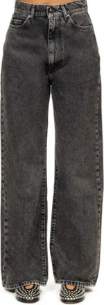 Semicouture Wijde Pijpen Grijze Denim Jeans - Dames - Loose Fit Jeans - Grijs - W29 - Denim - Jeans
