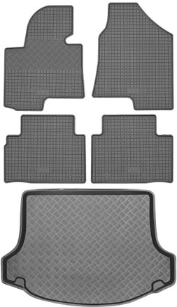 OEM Juego De Alfombrillas De Goma Para Coche Y Alfombrilla Para Maletero Para Kia Sportage Iii Suv (2010-2015)