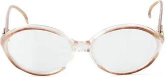 Saint Laurent Pre-owned Acetate sunglasses - Dames - Vintage Accessoires - Beige - ONE Size - Vintage