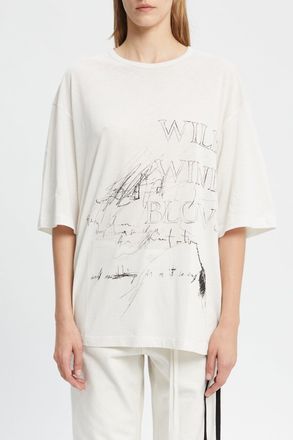 Ann Demeulemeester Aga High Comfort T-shirt met Wild Wind Blows print