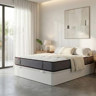 Colch&oacute;n Morfeo Pack canap&eacute; blanco + colch&oacute;n h&iacute;brido + almohadas, 140x200 cm