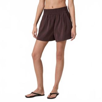 Vuori Clothing Villa Short In French Roast Pinstripe