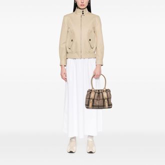 Burberry Pre-owned Womens Plaid Canvas Shoulder Bag - Sage Green Textile - One Size