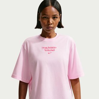 Nike Womens Volleyball Boxy T-Shirt in Pink | APS505NAVB-PNF