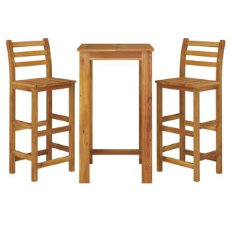 Berkfield Home Beautiful 3 Piece Garden Bar Set Solid Wood Acacia in Brown