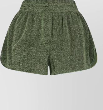 Os&eacute;ree straight shorts glitter finish side slits