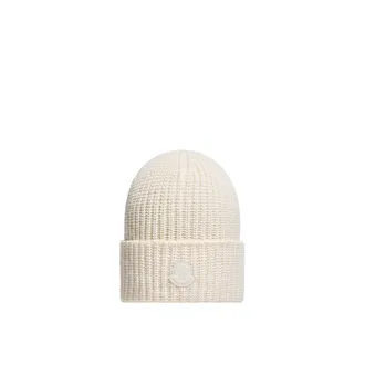 Moncler Moncler Wool & Cashmere Blend Beanie, Women, White, Size: One Size