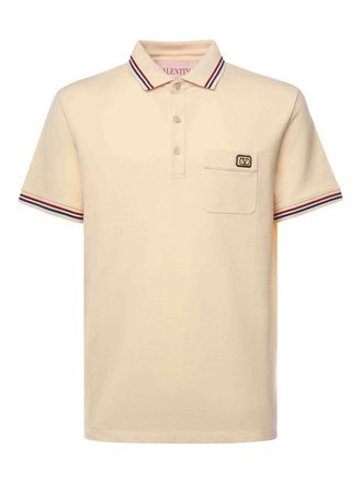 Valentino Garavani Cotton Pique Polo Shirt With Vlogo Patch