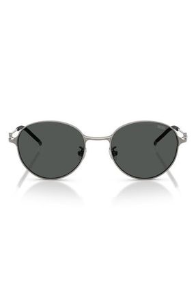 Diesel 52mm Round Sunglasses in Shiny Gun Metal /Dark Grey at Nordstrom