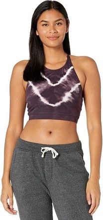 Electric & Rose Grayson Top Women Purple Tie Dye Stretch Activewear JDM825