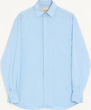 Valentino Camicia Valentino in seta a righe Uomo AZZURRO 38