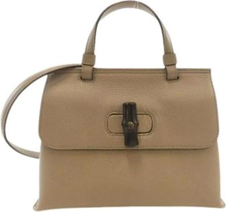 Gucci Pre-owned Handbags, female, Gray, Size: ONE SIZE Pre-owned Leather Handbag