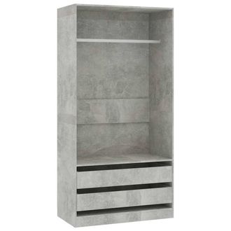 Berkfield Home Wardrobe Concrete Grey 100x50x200 cm Engineered Wood | Size: 100 x 50 x 200 cm