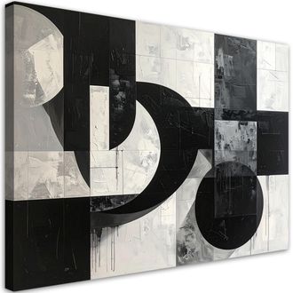 Feeby Impresi&oacute;n De Imagen, Abstracci&oacute;n Geom&eacute;trica En Blanco Y Negro, 120x80