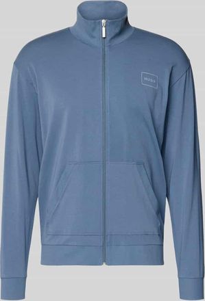 HUGO BOSS Regular Fit Sweatjacke aus Baumwoll-Mix Modell LAZE ZIP in Jeansblau, Gr&ouml;&szlig;e XXL