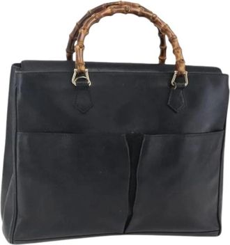 Gucci Pre-owned Handbags, female, Black, Size: ONE SIZE Pre-owned Leather Handbag