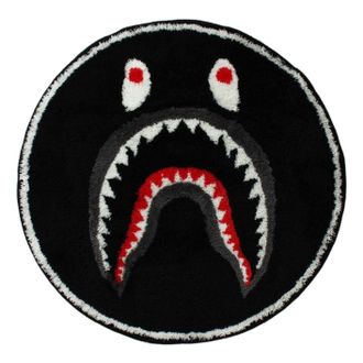 A Bathing Ape Shark Rug Mat Black 1H80-182-032