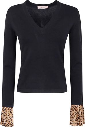 Twin-Set Maglione con ruches - Nero