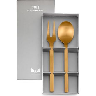 Mepra Stile By Pininfarina Serving Set - 2 Pieces in Ice Gold at Nordstrom
