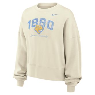 Nike Jordan Womens Jordan College (Southern University and A&M) Phoenix Fleece Crew-Neck Sweatshirt in White | W33302SUAM25-SAL