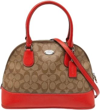 Coach Pre-owned Handbags, female, Brown, Size: ONE SIZE Pre-owned Dome Satchel