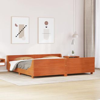 Berkfield Home Bed Frame without Mattress Wax Brown 200x200 cm Solid Wood Pine