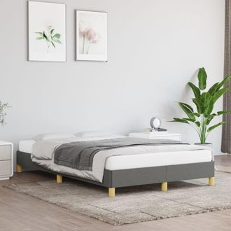 vidaXL Estructura De Cama Sin Colch&oacute;n Tela Gris Oscuro 120x200 Cm Vidaxl