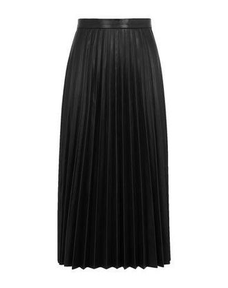 8 by YOOX LEATHER PLEATED MIDI SKIRT