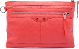 Balenciaga Pre-owned Balenciaga Lambskin Motocross Classic Clip M Clutch 273022A.7520A.CA.528147