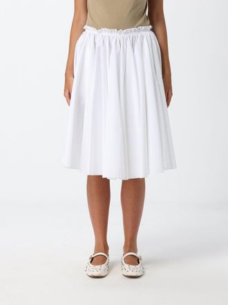 Ami High-Waisted Pleated Cotton Mini Skirt