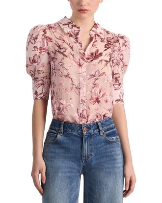 Alice & Olivia Alice + Olivia Willa Silk-Blend Top