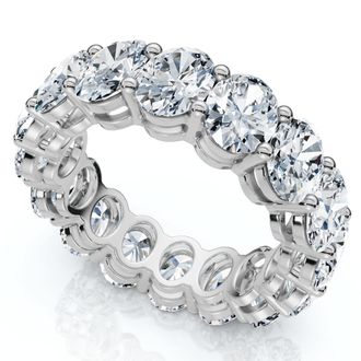 Pompeii3 7Ct Oval Diamond Eternity Ring 14k Gold or Platinum Lab Grown EF/VS
