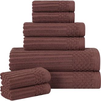 Superior Soho 8-Piece Rib Cotton Bath Towel Set in Java at Nordstrom Rack