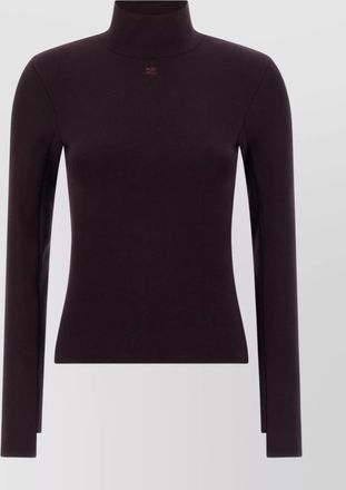 Courrèges slim fit mock neck knit sweater