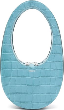 Coperni mini croc-effect zip tote bag - Blauw