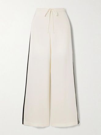 Frame Denim Pantaloni A Gamba Larga In Cr&ecirc;pe Di Seta A Righe - Crema