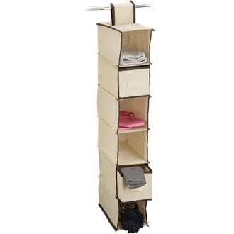 Relaxdays Relaxdays - Fabric Hanging Shelves, 6 Compartments with 2 Drawers for the Closet, Foldable, Size: 82 x 14.5 x 30 cm, White