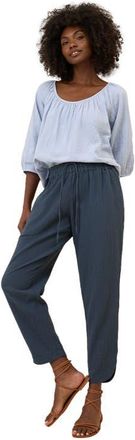 Pact Organic Cotton Coastal Double Gauze Tapered Pull-On Pant in French Navy at Nordstrom, Size Xx-Large