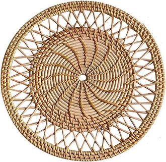 OEM Cesta De Pared De Rat&aacute;n, Mimbre Natural, Dise&ntilde;o Escandinavo, Ca&ntilde;a Hecha A Mano, 30 Cm De Di&aacute;metro, 1 Pieza Para Sal&oacute;n, Dormitorio O Pasillo