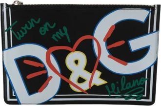 Dolce & Gabbana Tweedehands leren portemonnees - Dames - Vintage Accessoires - Zwart - ONE Size - Vintage