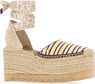 Stella McCartney Womens Embroidered Canvas Gaia Wedges Multicolor(8485) Sneaker